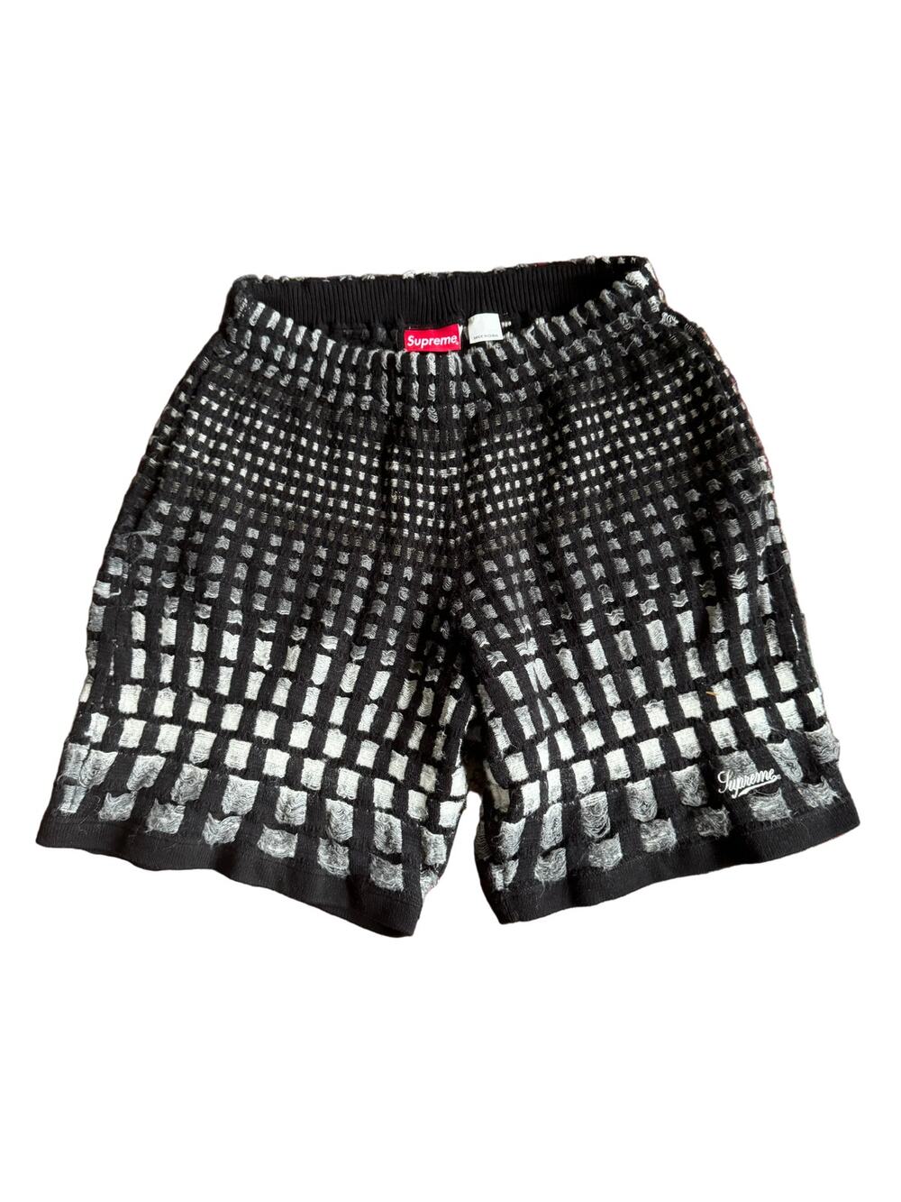 Supreme Gradient Grid Knit Shorts In Black and Grey Mens Size Large